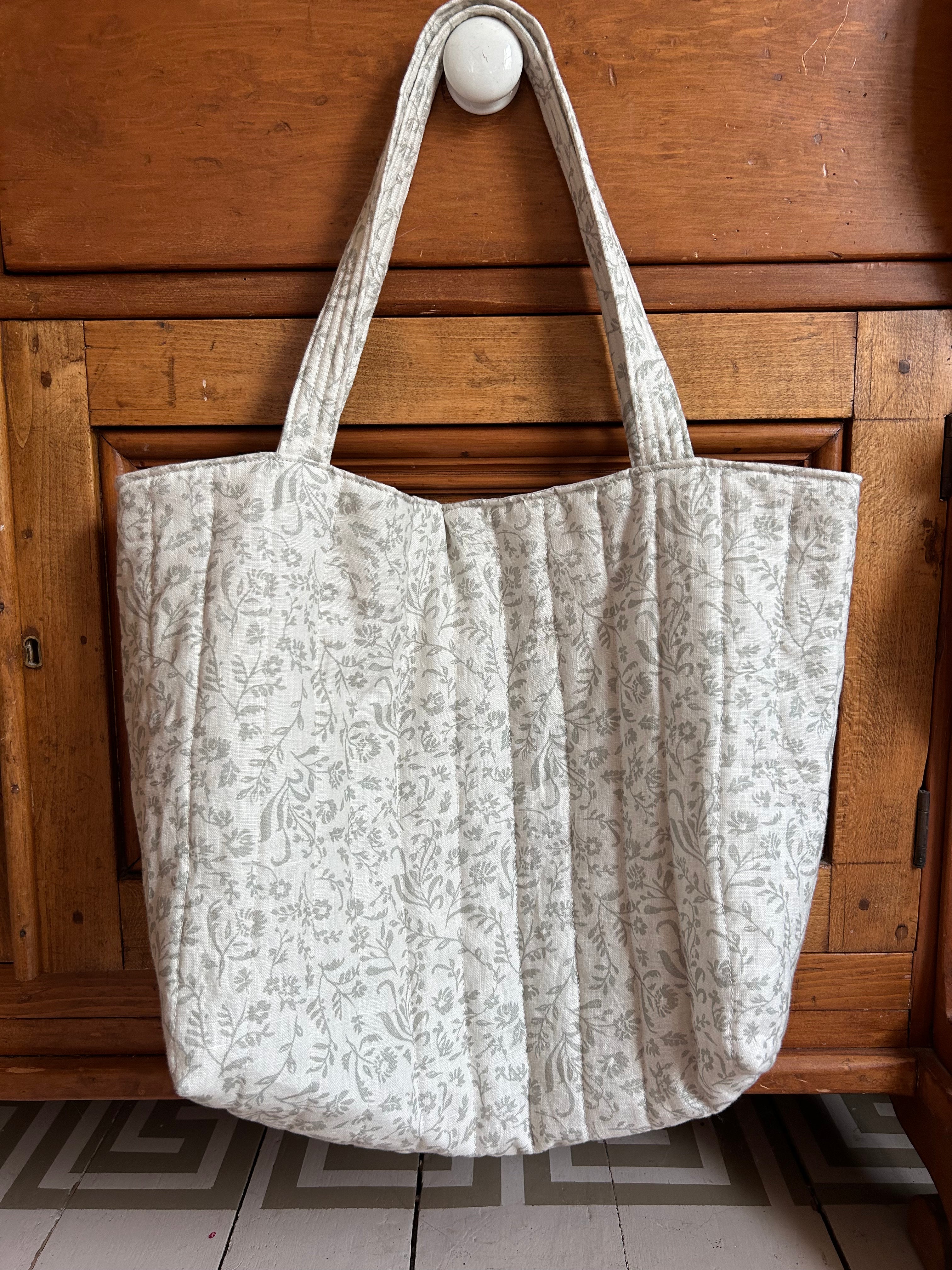 Quilted Linen Tote